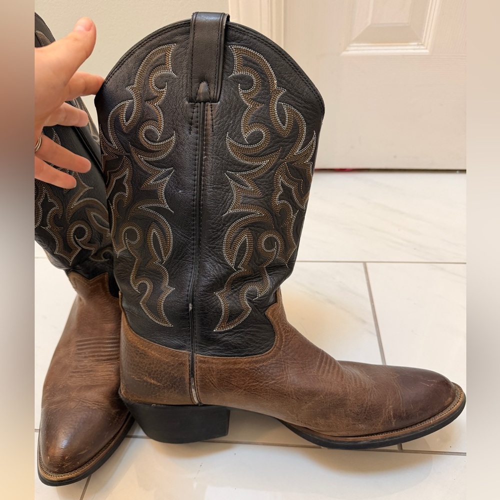 Tony Lama Dark Brown and Black Western Boots RR4001 Men’s Size 13D - Picture 8 of 11